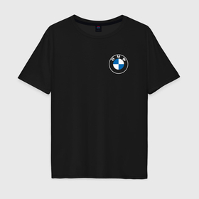 Мужская футболка хлопок Oversize с принтом БМВ лого 2020 , 100% хлопок | свободный крой, круглый ворот, “спинка” длиннее передней части | Тематика изображения на принте: bmw | bmw motorsport | bmw performance | carbon | m | motorsport | performance | sport | бмв | карбон | моторспорт | спорт
