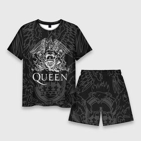 Мужской костюм с шортами 3D с принтом Queen Квин в Екатеринбурге,  |  | Тематика изображения на принте: queen | rock | we will rock you | брайан мэи | группа queen | группа квин | джон дикон | квин | королева | король | роджер тейлор | рок | фредди меркьюри