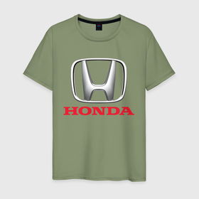 Мужская футболка хлопок с принтом Honda в Петрозаводске, 100% хлопок | прямой крой, круглый вырез горловины, длина до линии бедер, слегка спущенное плечо. | 2020 | accord | auto | civic | honda | sport | авто | автомобиль | автомобильные | бренд | марка | машины | спорт | хонда