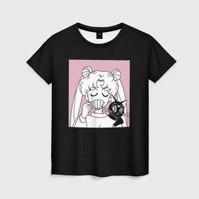 Женская футболка 3D с принтом Usagi Tsukino, Sailor Moon , 100% полиэфир ( синтетическое хлопкоподобное полотно) | прямой крой, круглый вырез горловины, длина до линии бедер | anime | bunny | kawaii | luna | manga | sailor moon | sailors | usagi tsukino | аниме | луна | манга | сейлор мун | усаги цукино