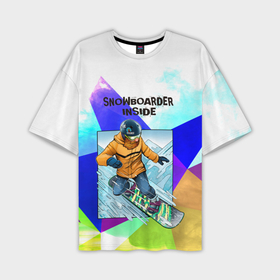 Мужская футболка oversize 3D с принтом Сноуборд в Кировске,  |  | snowboard | активный отдых | бородач | горы | доска | снег | сноуборд | сноубордист