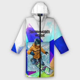Мужской дождевик 3D с принтом Сноуборд в Екатеринбурге,  |  | snowboard | активный отдых | бородач | горы | доска | снег | сноуборд | сноубордист
