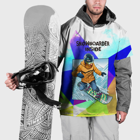 Накидка на куртку 3D с принтом Сноуборд в Новосибирске, 100% полиэстер |  | snowboard | активный отдых | бородач | горы | доска | снег | сноуборд | сноубордист