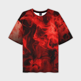 Мужская футболка oversize 3D с принтом Красный дым в Кировске,  |  | Тематика изображения на принте: дым | красный дым | накал | огонь | смешение красок | текстуры