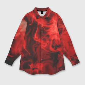 Мужская рубашка oversize 3D с принтом Красный дым в Кировске,  |  | Тематика изображения на принте: дым | красный дым | накал | огонь | смешение красок | текстуры