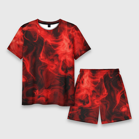 Мужской костюм с шортами 3D с принтом Красный дым в Белгороде,  |  | дым | красный дым | накал | огонь | смешение красок | текстуры