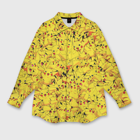 Мужская рубашка oversize 3D с принтом Пикачу в Белгороде,  |  | Тематика изображения на принте: pikachu | pokemon | аниме | желтый | мультфильм | паттерн | пика | пикачу | покемон