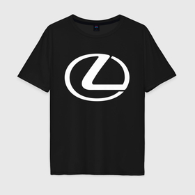 Мужская футболка хлопок Oversize с принтом Lexus logo Лексус в Курске, 100% хлопок | свободный крой, круглый ворот, “спинка” длиннее передней части | auto | lexus | sport | авто | автомобиль | автомобильные | бренд | лексус | марка | машины | спорт