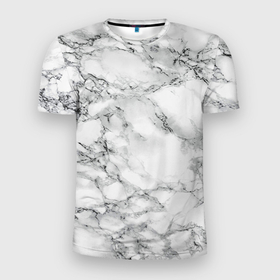 Мужская футболка 3D Slim с принтом Мрамор в Тюмени, 100% полиэстер с улучшенными характеристиками | приталенный силуэт, круглая горловина, широкие плечи, сужается к линии бедра | камень | мрамор | прикольные картинки | текстура | фон
