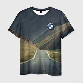 Мужская футболка 3D с принтом BMW в Петрозаводске, 100% полиэфир | прямой крой, круглый вырез горловины, длина до линии бедер | bmw | germany | mountains | nature | power | prestige | road | бмв | германия | горы | дорога | мощь | престиж | природа