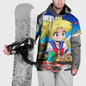 Накидка на куртку 3D с принтом Пицца Мун , 100% полиэстер |  | anime | food | japan | manga | pizza | sailor moon | аниме | девочка | девушка | еда | лунная призма | манга | пицца | сейлор мун | сэйлор мун | япония