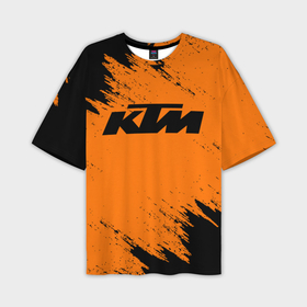 Мужская футболка oversize 3D с принтом КТМ KTM в Новосибирске,  |  | enduro | ktm | moto | motocycle | sportmotorcycle | ктм | мото | мотоспорт