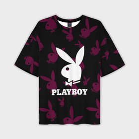 Мужская футболка oversize 3D с принтом Playboy pattern в Белгороде,  |  | Тематика изображения на принте: brand | brazzers | fake taxi | faketaxi | hub | mode | playboy | бразерс | бренд | мода | фейк такси