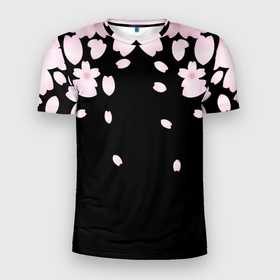 Мужская футболка 3D Slim с принтом Сакура Sakura в Кировске, 100% полиэстер с улучшенными характеристиками | приталенный силуэт, круглая горловина, широкие плечи, сужается к линии бедра | chery | flowers | japan | sakura | вишня | растения | сакура | цветы | цветы сакуры | япония
