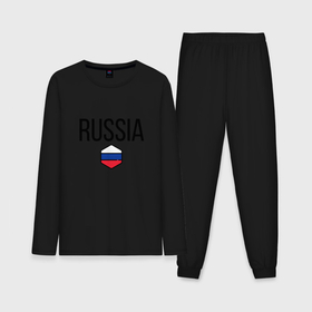 Мужская пижама с лонгсливом хлопок с принтом Россия в Белгороде,  |  | flag | great | russia | the | россия | русский | флаг | я