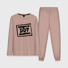 Мужская пижама с лонгсливом хлопок с принтом ДДТ Лого DDT Logo в Рязани,  |  | music | rock | ддт | музыка | рок | шевчук | юрий шевчук