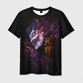 Мужская футболка 3D с принтом DEATH NOTE color в Белгороде, 100% полиэфир | прямой крой, круглый вырез горловины, длина до линии бедер | anime | death note | manga | ryuk | аниме | герой | манга | риюк