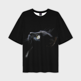 Мужская футболка oversize 3D с принтом Кот в Петрозаводске,  |  | animal | animals | beast | black | cat | kitten | британец | британка | животное | животные | зверек | зверь | кот | котейка | котенок | котики | котэ | кошка | кошки | черная
