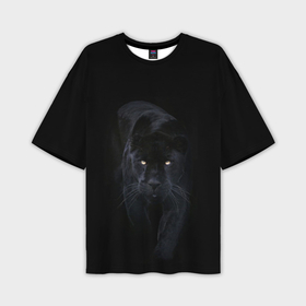 Мужская футболка oversize 3D с принтом Пантера ,  |  | Тематика изображения на принте: animal | animals | beast | black | cat | kitten | phanter | животное | животные | зверек | зверь | кот | котики | кошка | кошки | пантера | черная