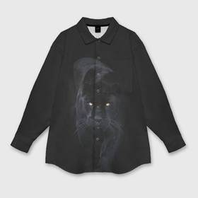 Мужская рубашка oversize 3D с принтом Пантера в Курске,  |  | Тематика изображения на принте: animal | animals | beast | black | cat | kitten | phanter | животное | животные | зверек | зверь | кот | котики | кошка | кошки | пантера | черная