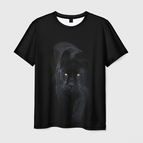 Мужская футболка 3D с принтом Пантера , 100% полиэфир | прямой крой, круглый вырез горловины, длина до линии бедер | Тематика изображения на принте: animal | animals | beast | black | cat | kitten | phanter | животное | животные | зверек | зверь | кот | котики | кошка | кошки | пантера | черная