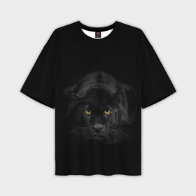 Мужская футболка oversize 3D с принтом Пантера в Курске,  |  | Тематика изображения на принте: animal | animals | beast | black | cat | kitten | phanter | животное | животные | зверек | зверь | кот | котики | кошка | кошки | пантера | черная