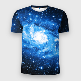 Мужская футболка 3D Slim с принтом Звездный космос в Белгороде, 100% полиэстер с улучшенными характеристиками | приталенный силуэт, круглая горловина, широкие плечи, сужается к линии бедра | galaxy | nebula | space | star | абстракция | вселенная | галактика | звезда | звезды | космический | планеты