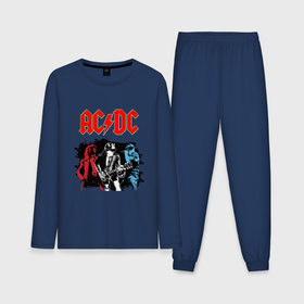 Мужская пижама с лонгсливом хлопок с принтом AC DC в Новосибирске,  |  | ac dc | гитарист | рок | рок группа | хард рок | хеви метал | эй си ди си