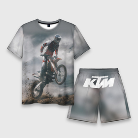 Мужской костюм с шортами 3D с принтом Мотокросс КТМ motocross KTM +спина в Кировске,  |  | Тематика изображения на принте: 2020 | auto | bike | moto | motorcycle | sport | авто | автомобиль | автомобильные | байк | бренд | марка | машины | мото | мотоциклы | спорт