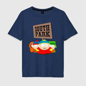 Мужская футболка хлопок Oversize с принтом Южный Парк South Park в Курске, 100% хлопок | свободный крой, круглый ворот, “спинка” длиннее передней части | Тематика изображения на принте: kenny | south park | кенни | мультфильмы | саус парк | южный парк