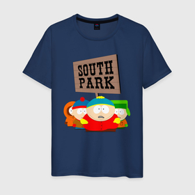 Мужская футболка хлопок с принтом Южный Парк South Park , 100% хлопок | прямой крой, круглый вырез горловины, длина до линии бедер, слегка спущенное плечо. | kenny | south park | кенни | мультфильмы | саус парк | южный парк
