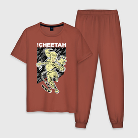 Мужская пижама хлопок с принтом The Cheetah в Екатеринбурге, 100% хлопок | брюки и футболка прямого кроя, без карманов, на брюках мягкая резинка на поясе и по низу штанин
 | Тематика изображения на принте: 1984 | cheetah | dc comics | diana prince | vdkotan | wonder women | ww84 | антиопа | вандер вумен | галь гадот | гепарда | диана принс | стив тревор | чудо женщина