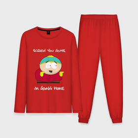 Мужская пижама с лонгсливом хлопок с принтом Южный Парк South Park ,  |  | cartman | kenny | south park | картман | кенни | мультфильмы | саус парк | южный парк