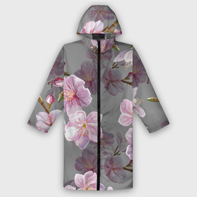 Мужской дождевик 3D с принтом Сакура в Новосибирске,  |  | chery | flowers | japan | sakura | вишня | растения | сакура | цветы | цветы сакуры | япония
