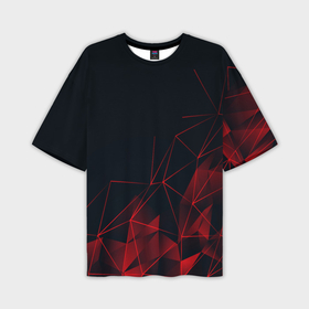 Мужская футболка oversize 3D с принтом Red stripes красная геометрия в Новосибирске,  |  | abstraction | geometry | hexagon | neon | paints | stripes | texture | triangle | абстракция | брызги | геометрия | краски | неон | неоновый | соты | текстура