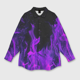 Мужская рубашка oversize 3D с принтом Фиолетовый огонь purple fire ,  |  | Тематика изображения на принте: abstraction | bones | fire | geometry | hexagon | neon | paints | skull | stripes | texture | triangle | абстракция | брызги | геометрия | краски | неон | неоновый | огонь | соты | текстура | черепа
