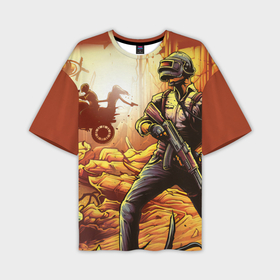 Мужская футболка oversize 3D с принтом PUBG +спина в Тюмени,  |  | battle royal | playerunknowns battlegrounds | pubg | пабг | пубг