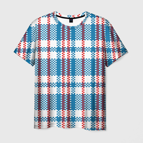 Мужская футболка 3D с принтом Текстура сумка челнока в Белгороде, 100% полиэфир | прямой крой, круглый вырез горловины, длина до линии бедер | 90 е | девяностые | квадратики | паттерн | сумка челнока | текстура