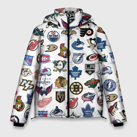 Мужская зимняя куртка 3D с принтом Логотипы НХЛ в Тюмени, верх — 100% полиэстер; подкладка — 100% полиэстер; утеплитель — 100% полиэстер | длина ниже бедра, свободный силуэт Оверсайз. Есть воротник-стойка, отстегивающийся капюшон и ветрозащитная планка. 

Боковые карманы с листочкой на кнопках и внутренний карман на молнии. | capitals | nhl | penguins | pittsburgh | washington | блюз | бостон | брюинз | вашингтон | детройт | кэпиталз | логотипы нхл | нью йорк | пингвинз | питтсбург | рейнджерс | сан хосе шаркс | сент луис | тампа бэй