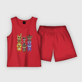 Детская пижама с шортами хлопок с принтом Five Nights At Freddys All ,  |  | Тематика изображения на принте: 