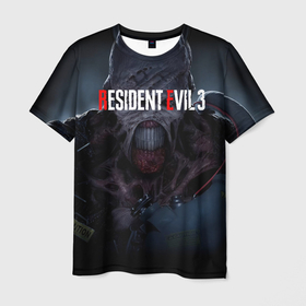 Мужская футболка 3D с принтом Resident evil 3 remake в Курске, 100% полиэфир | прямой крой, круглый вырез горловины, длина до линии бедер | 
