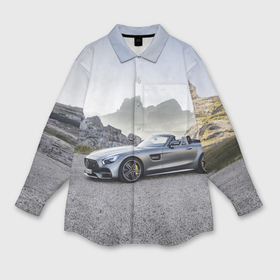 Мужская рубашка oversize 3D с принтом Mercedes v8 biturbo ,  |  | cabriolet | car | germany | mercedes | mountains | nature | v 8 biturbo | автомобиль | германия | горы | кабриолет | мерседес | природа
