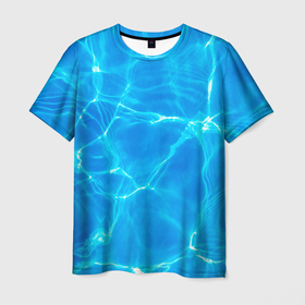 Мужская футболка 3D с принтом Вода , 100% полиэфир | прямой крой, круглый вырез горловины, длина до линии бедер | abstract | texture | абстракция | вмф | вода | волны | геометрия | курорт | лето | море | морпех | морской | моряк | океан | отдых | паттерн | пляж | полигоны | текстура | флот