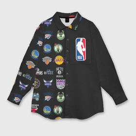 Мужская рубашка oversize 3D с принтом NBA Team Logos 2 в Тюмени,  |  | ball | basketball | sport | streetball | баскетбол | мяч | нба | спорт | стритбол