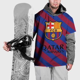 Накидка на куртку 3D с принтом Barcelona Qatar в Тюмени, 100% полиэстер |  | 10 номер | barcelona | messi | барса | барселона | испания | месси | полосы | футбол