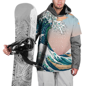 Накидка на куртку 3D с принтом Большая волна в канагаве в Новосибирске, 100% полиэстер |  | art | japan | jp | арт | большая волна в канагаве | в подарок | вода | волны | искусство | картина | маска | маски | море | туризм | туристу | японисту | япония | японское