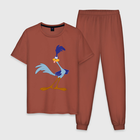 Мужская пижама хлопок с принтом The Road Runner , 100% хлопок | брюки и футболка прямого кроя, без карманов, на брюках мягкая резинка на поясе и по низу штанин
 | Тематика изображения на принте: 