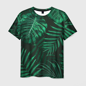 Мужская футболка 3D с принтом Я из джунглей в Курске, 100% полиэфир | прямой крой, круглый вырез горловины, длина до линии бедер | branch | foliage | leafy | nature | арт | ветка | веточка | джунгли | зеленый | лист | листочки | листья | природа | черный