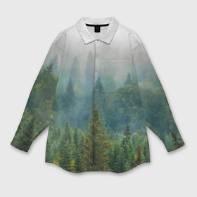 Мужская рубашка oversize 3D с принтом Лес в Санкт-Петербурге,  |  | Тематика изображения на принте: siberia | trees | wood | деревья | ели | ёлки | ель | зеленый лес | лес | леса | природа | сибирский лес | сибирь | тайга | туман