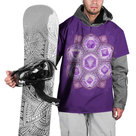 Накидка на куртку 3D с принтом DnD Dices - Lavander в Тюмени, 100% полиэстер |  | Тематика изображения на принте: dices lavander | dnd | dungeonse dragons | днд | игра | кубик | лаванда